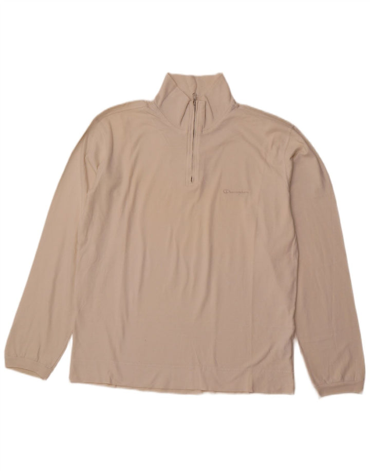 Moletom masculino Champion com zíper e gola XL em algodão branco