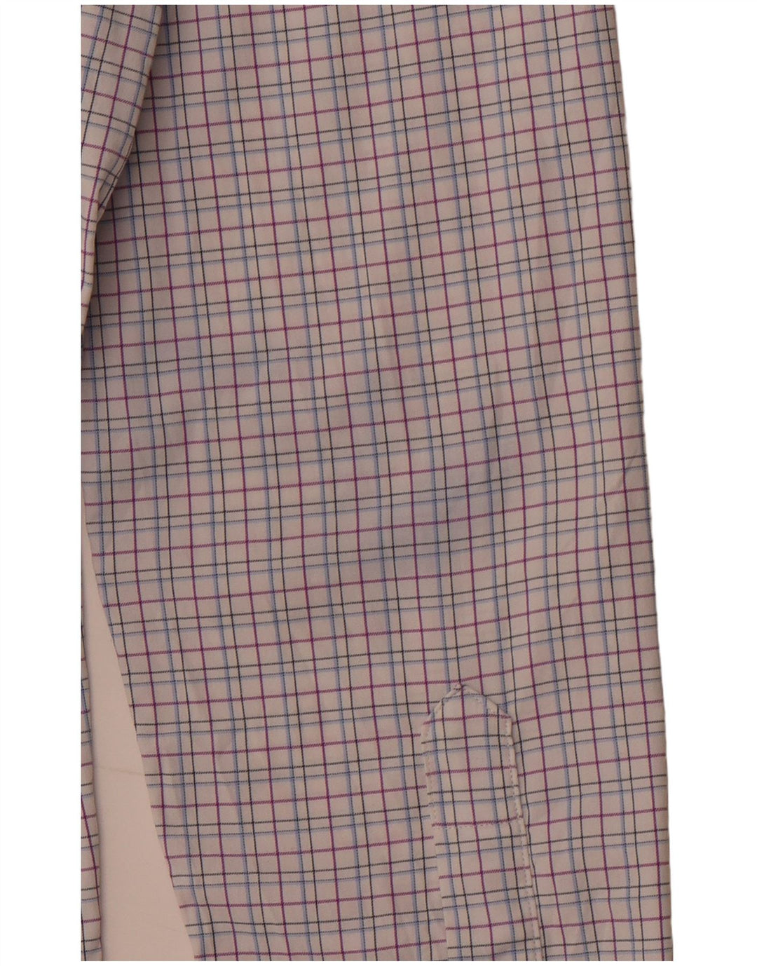 Camisa masculina BONOBOS Slim Fit tamanho 15 1/2 médio rosa xadrez nylon