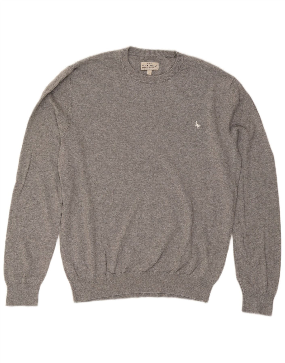 Jack Wills Suéter masculino com gola redonda, grande algodão cinza
