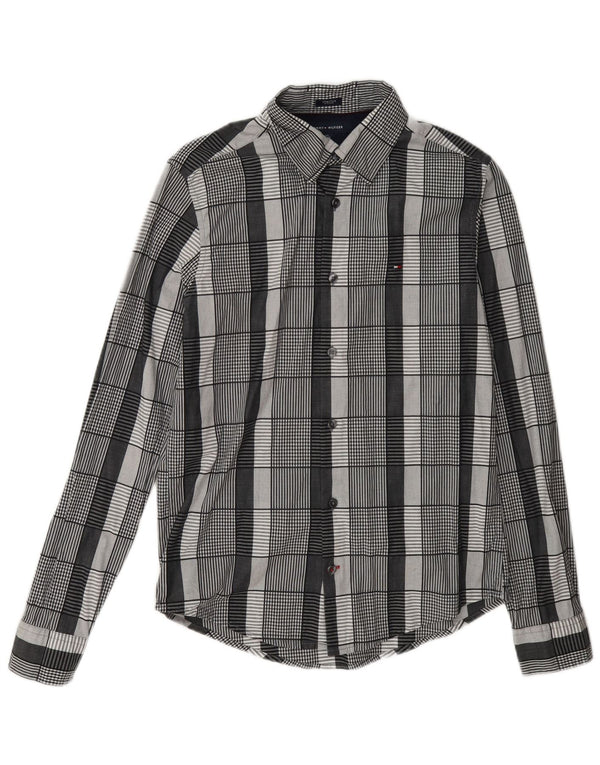 Camisa masculina Tommy Hilfiger New York Fit XS cinza xadrez algodão