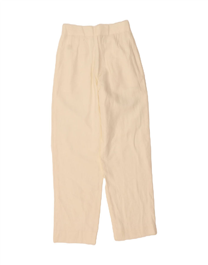 VINTAGE Womens Straight Chino Trousers W24 L29 Off White Vintage Vintage and Second-Hand Vintage from Messina Hembry 