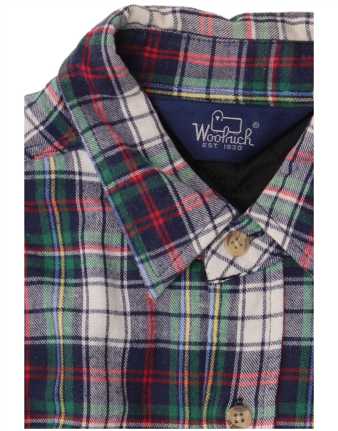 Camisa masculina de flanela WOOLRICH grande xadrez azul marinho