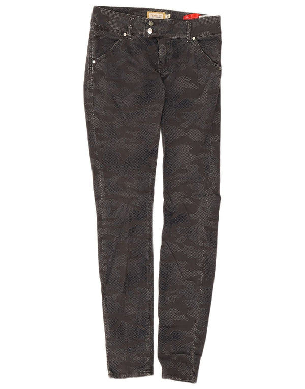 Calça jeans skinny feminina MET W26 L30 algodão camuflado cinza