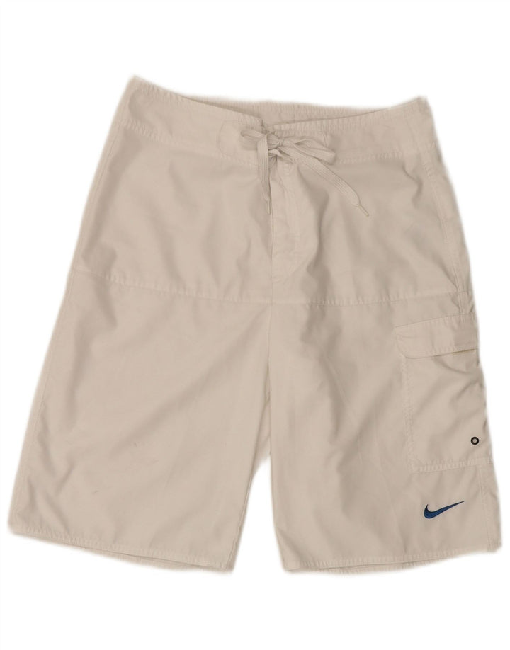 Shorts de natação masculino Nike pequeno poliéster branco