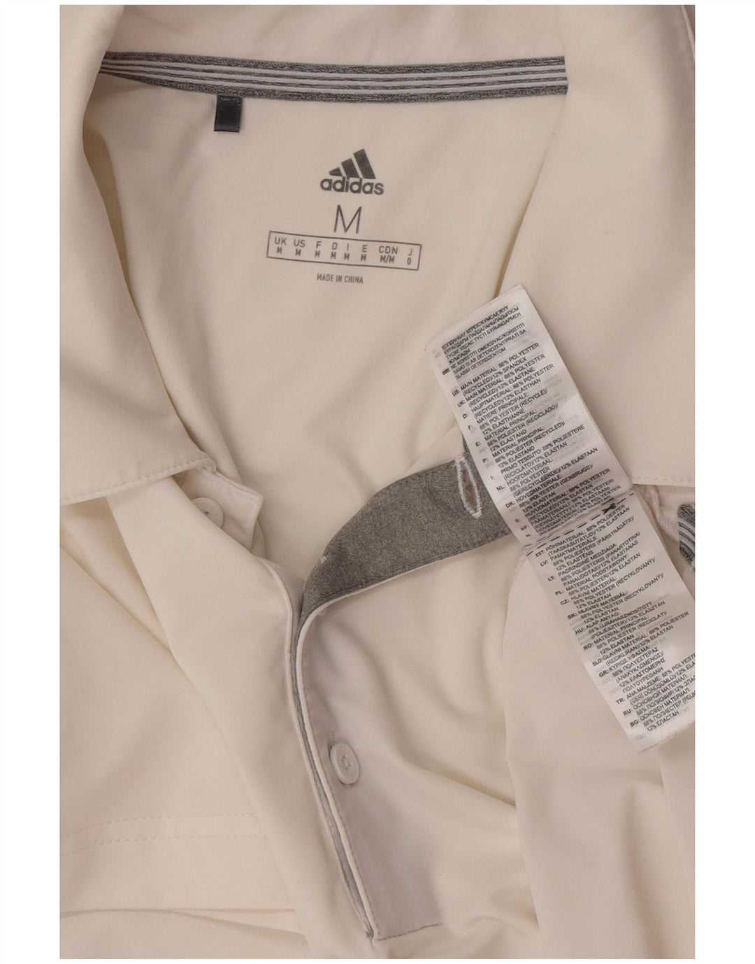 Camisa Polo Masculina Adidas Médio Poliéster Branco