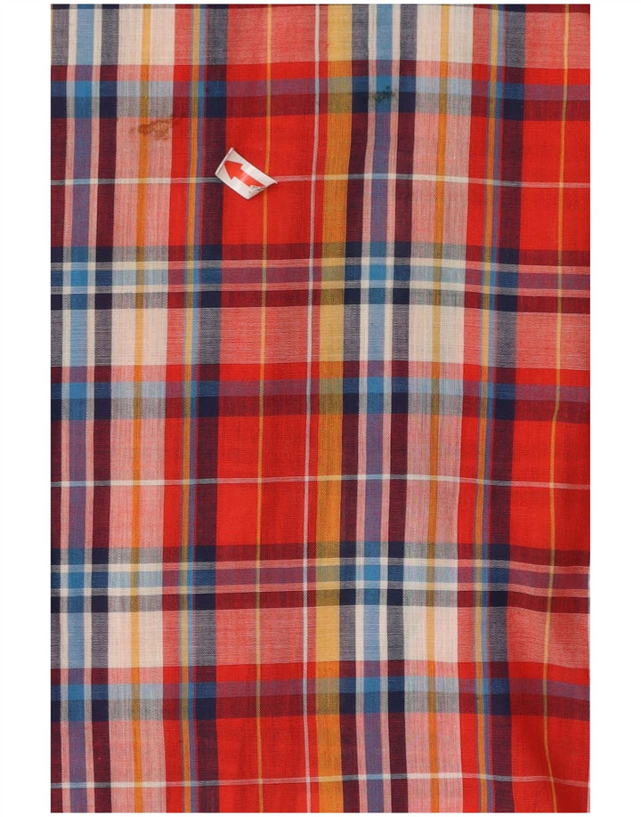Camisa vintage feminina 11-12 anos poliéster xadrez vermelho