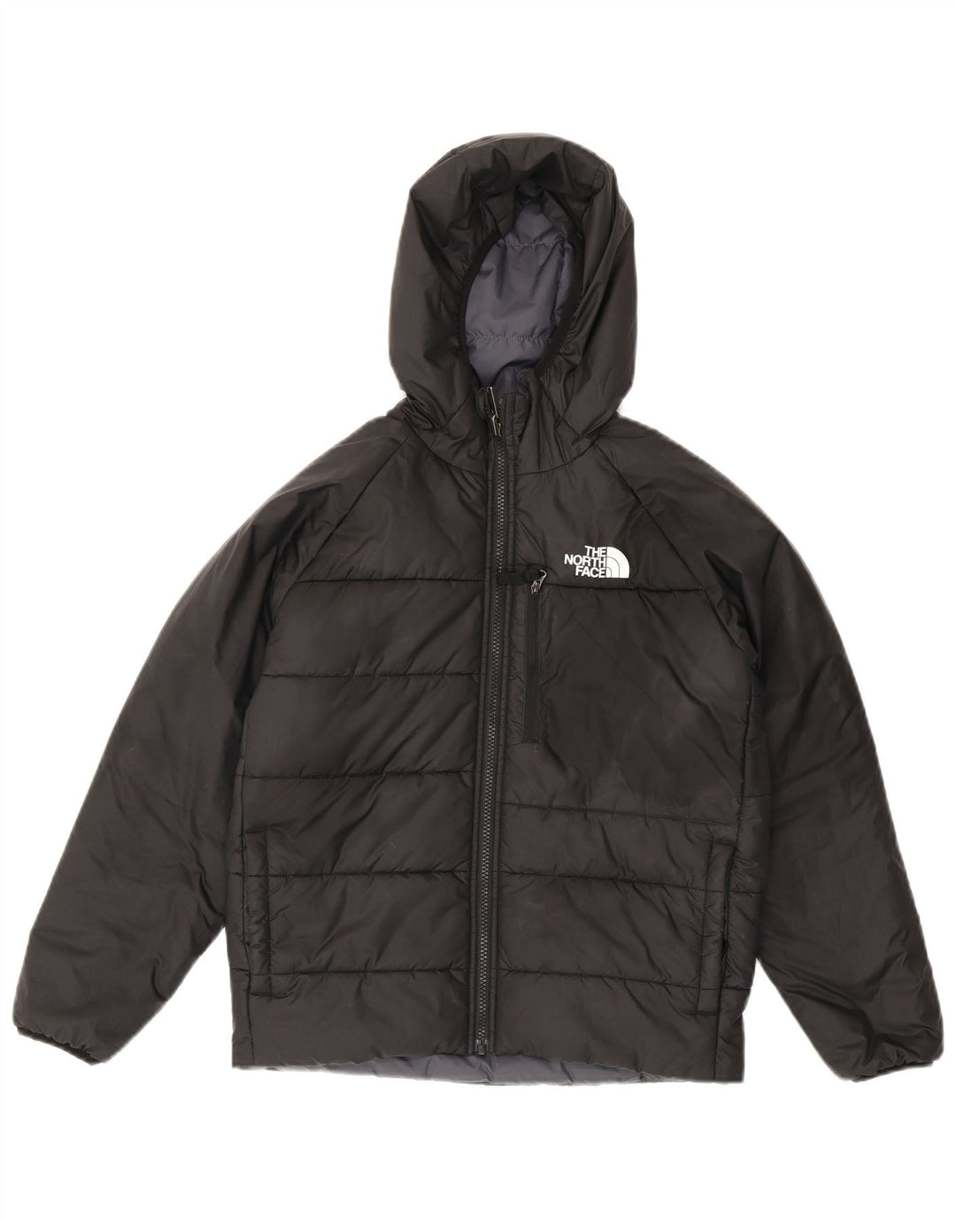 Casaco acolchoado reversível com capuz The North Face Boys 11-12 anos cinzento