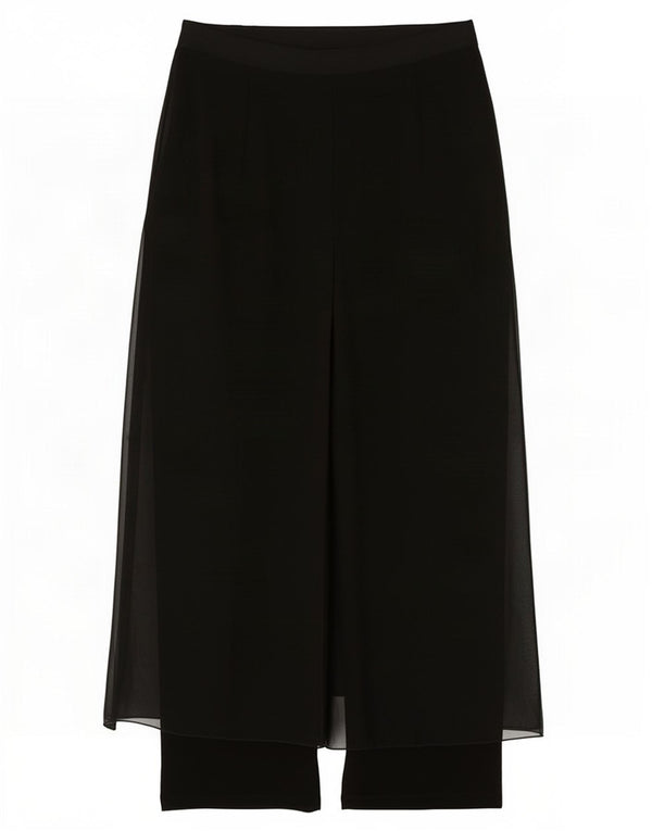 Calça feminina Meri Esca de perna larga UK 12 médio W28 L26 poliéster preto