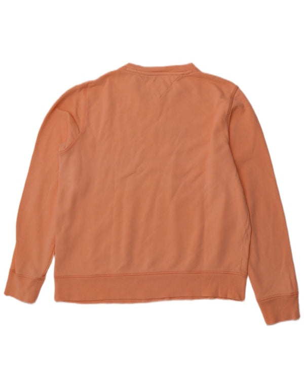 TOMMY HILFIGER Womens Graphic Sweatshirt Jumper UK 16 Large Pink Cotton