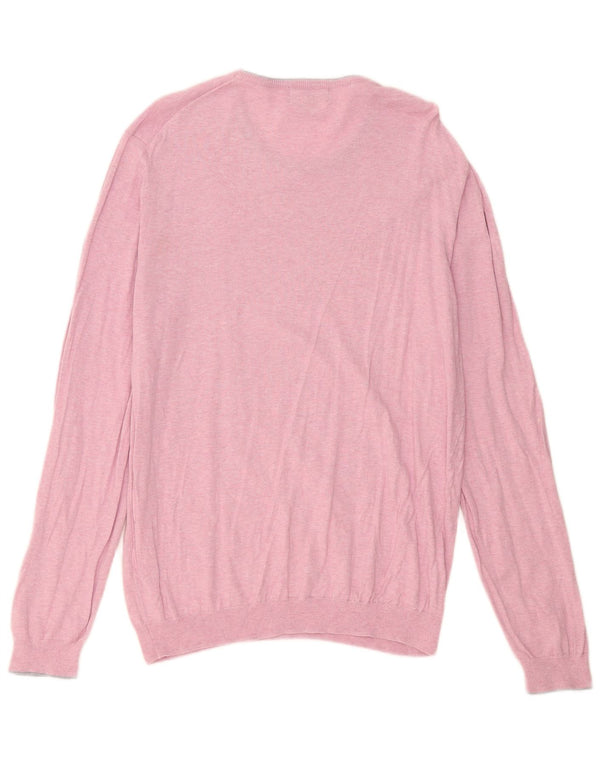 Suéter masculino Marks & Spencer Blue Harbor Boat Neck Jumper XL de algodão rosa