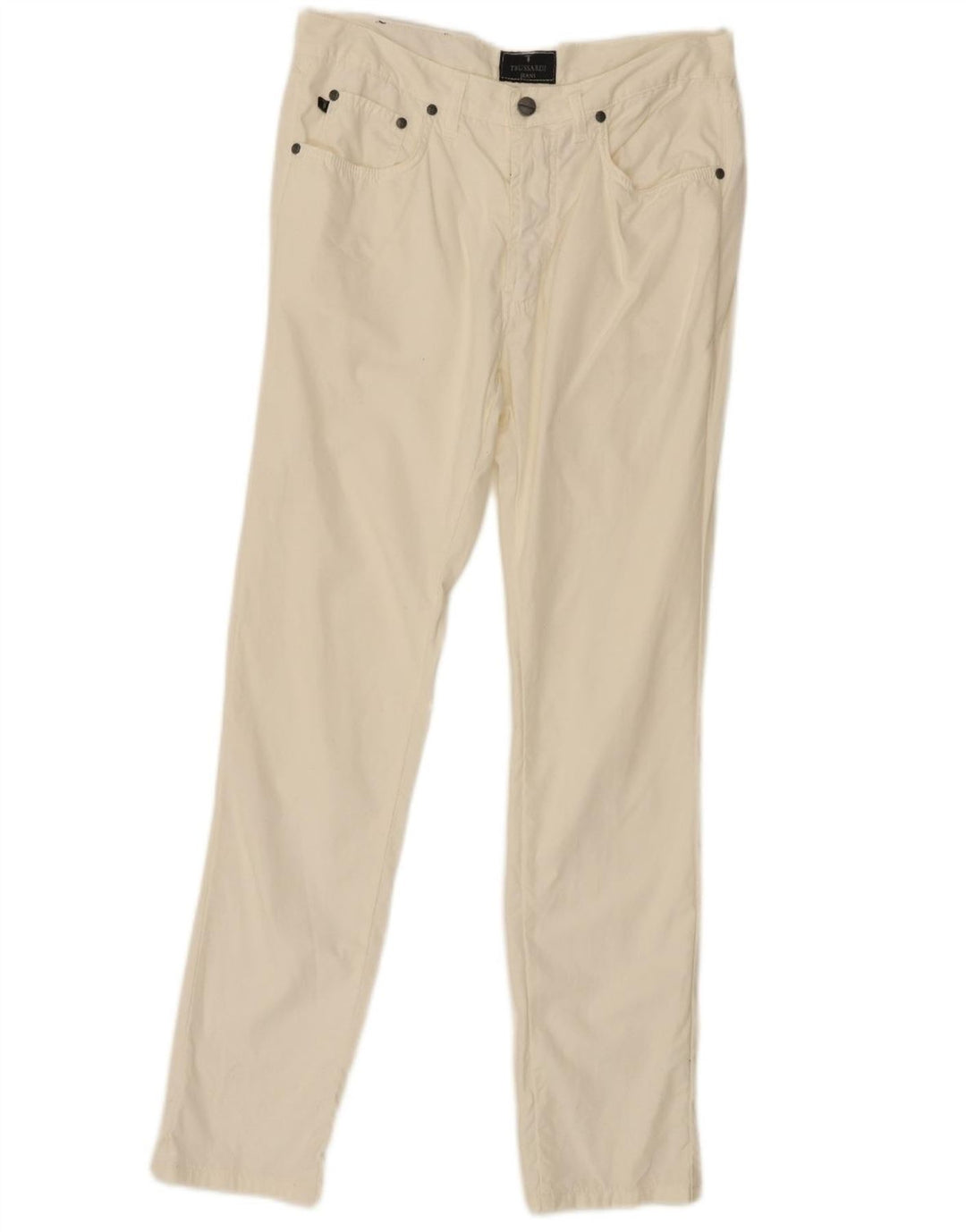 Calça feminina casual slim TRUSSARDI W32 L30 algodão branco