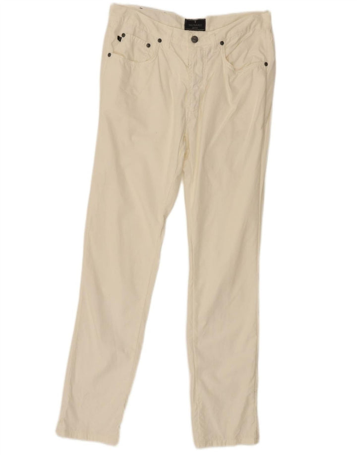Calça feminina casual slim TRUSSARDI W32 L30 algodão branco