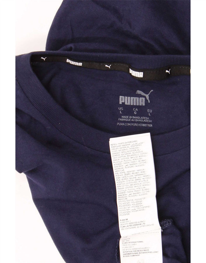 Camiseta masculina Puma grande algodão azul marinho