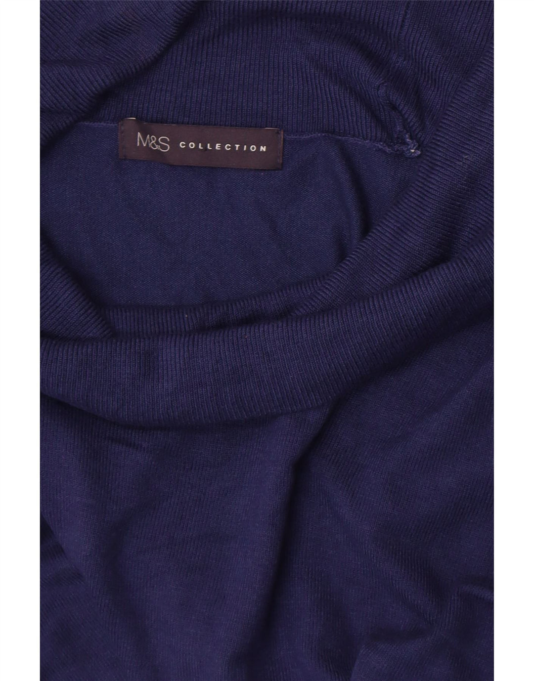 Suéter feminino Marks & Spencer com gola redonda Reino Unido 10 pequeno azul marinho