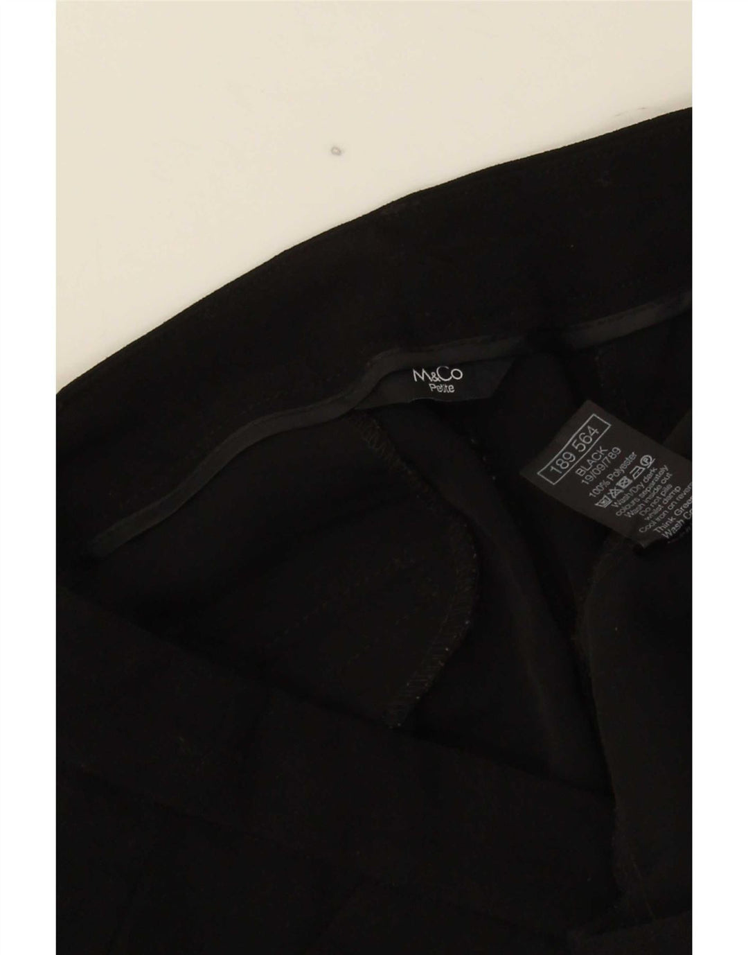 Calça Chino Feminina M&Co UK 12 Médio W32 L25 Poliéster Preto