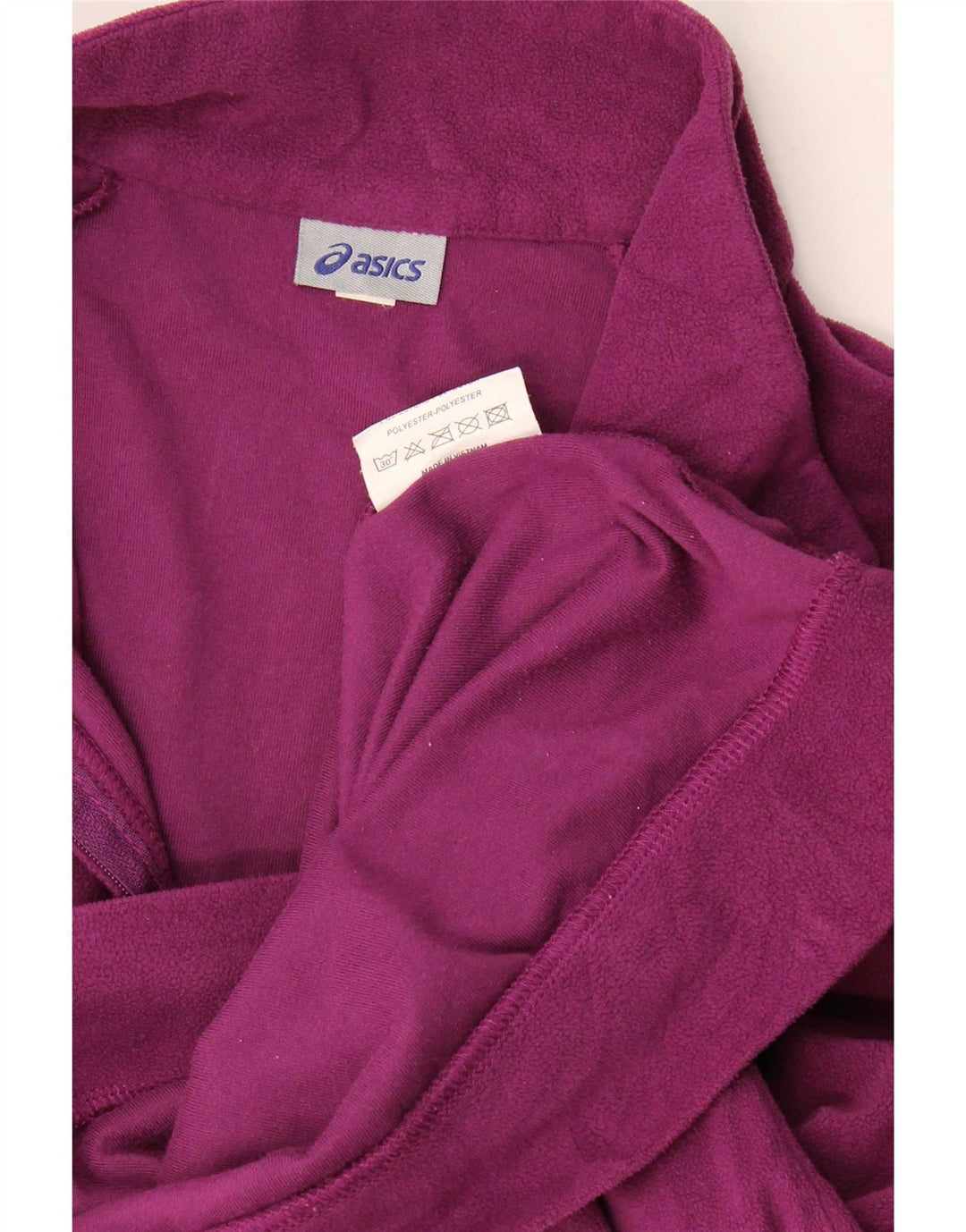 Jumper de lã feminino com zíper e gola Asics UK 16 grande poliéster roxo