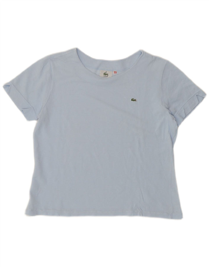 Camiseta feminina Lacoste tamanho superior 42 grande algodão azul