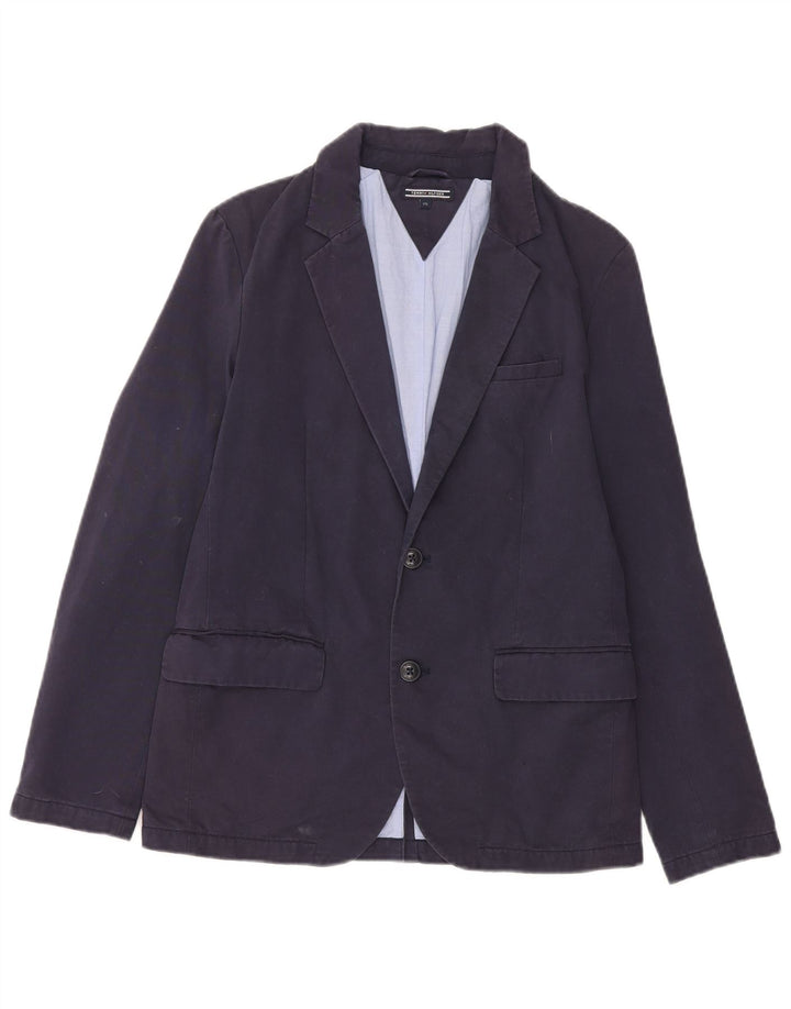 Tommy Hilfiger Jaqueta blazer masculina de 2 botões 15-16 anos azul marinho algodão