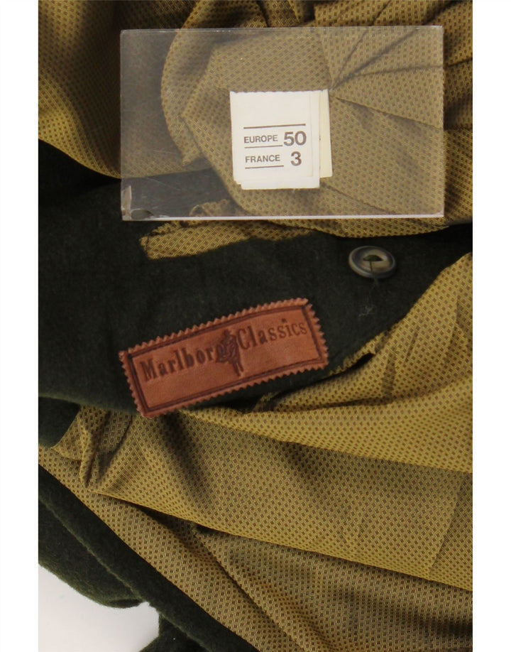 MARLBORO CLASSICS Jaqueta blazer masculina de 2 botões UE 50 grande lã verde