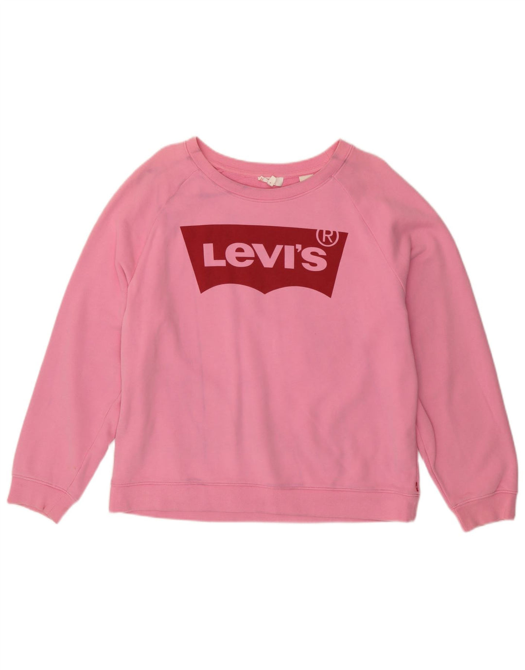 Moletom feminino Levi's com estampa oversized, Reino Unido 16, grande, rosa, algodão