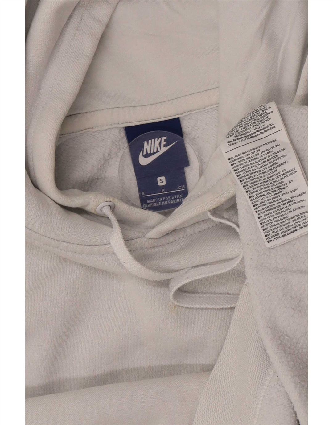 Nike Mens Hoodie Jumper Pequeno Algodão Branco