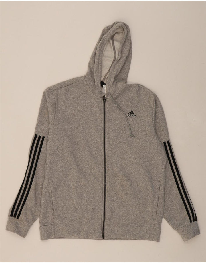 ADIDAS Mens Zip Hoodie Sweater XL Grey Cotton Vintage Adidas and Second-Hand Adidas from Messina Hembry 