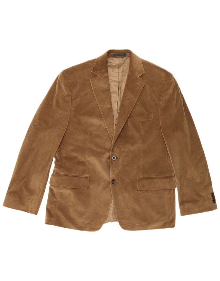 Jaqueta blazer masculina de 2 botões Michael Kors Reino Unido 40 grande poliéster marrom
