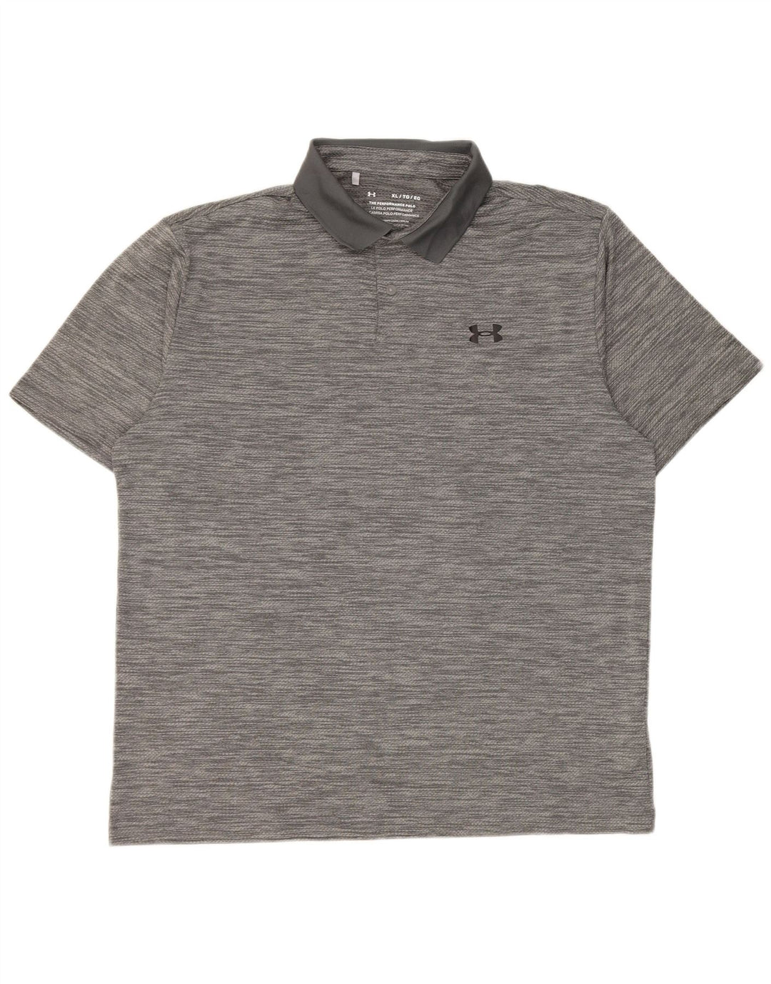 Camisa polo masculina Under Armour XL cinza manchada de poliéster