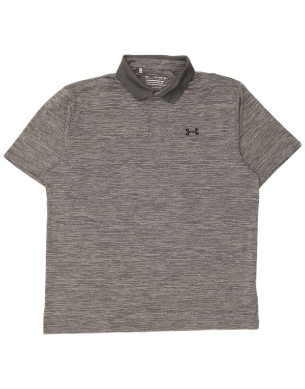 Camisa polo masculina Under Armour XL cinza manchada de poliéster