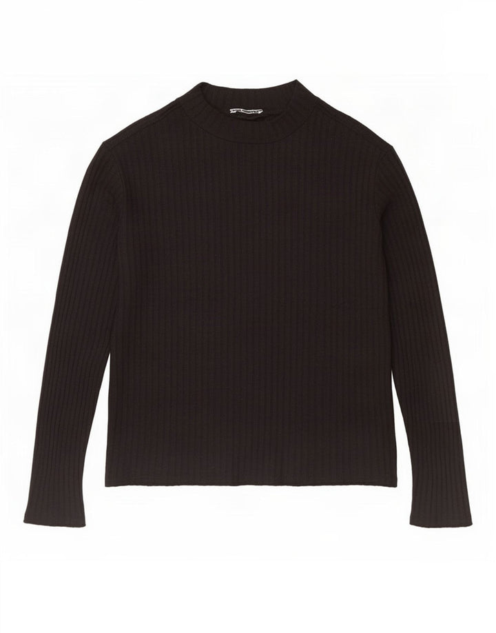 Top feminino Zara manga comprida UK 14 grande preto