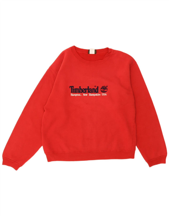 Timberland moletom gráfico masculino jumper médio algodão vermelho
