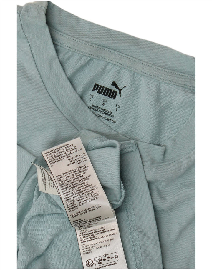 Puma Mens Graphic T-Shirt Top Grande Algodão Turquesa