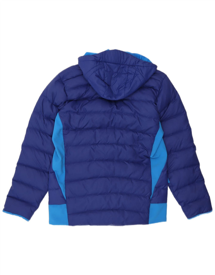 Adidas Mens Jaqueta Acolchoada Com Capuz UK 40/42 Médio Azul Colourblock