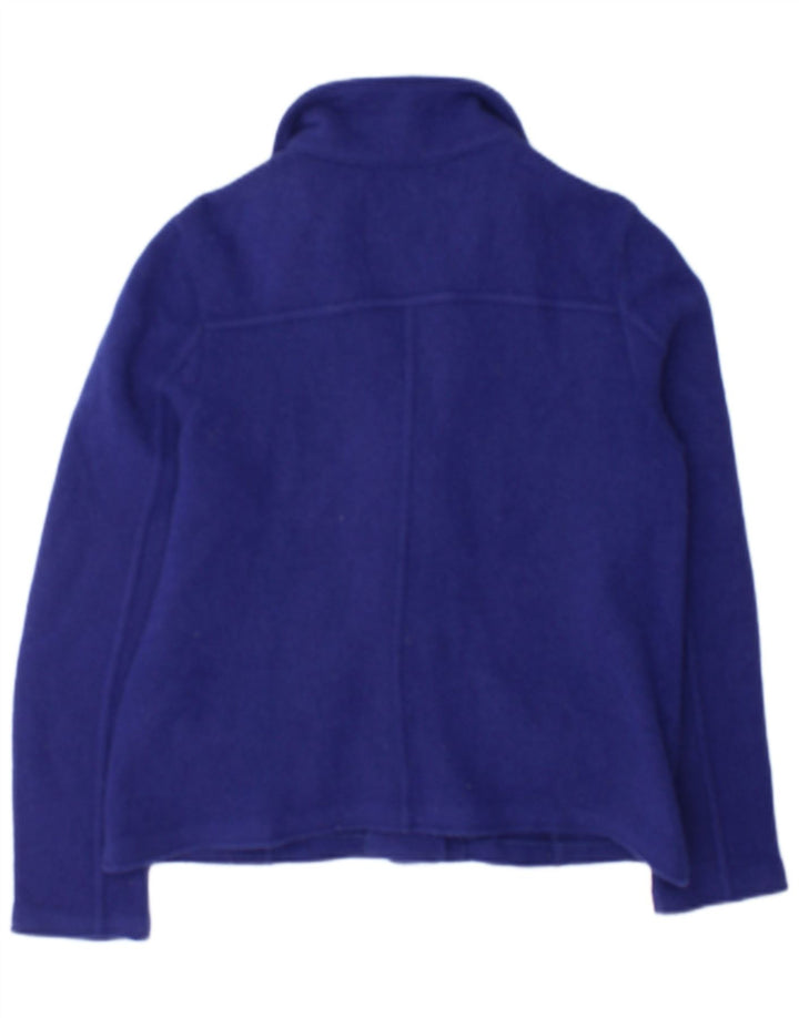 Jaqueta blazer feminina Laura Ashley com 4 botões Reino Unido 14 lã azul médio