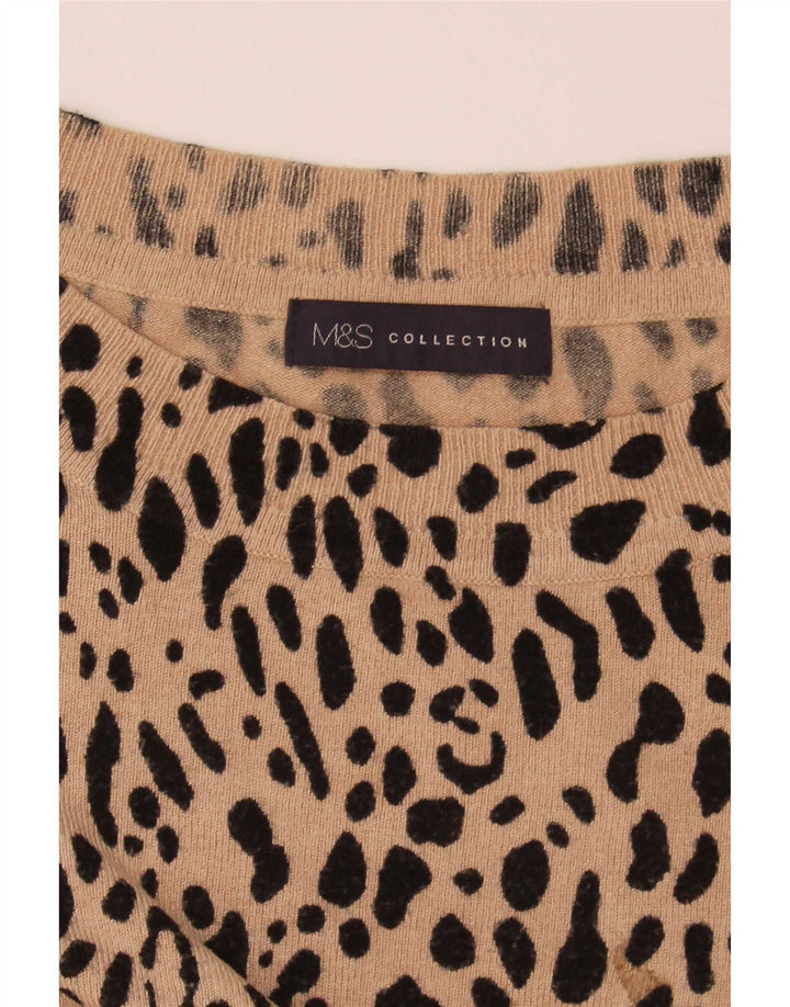 Suéter feminino Marks & Spencer com gola redonda e gola redonda Reino Unido 12 marrom médio