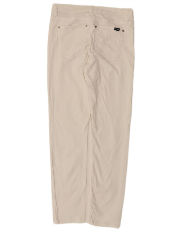 Calça feminina reta casual GANT W30 L29 algodão branco