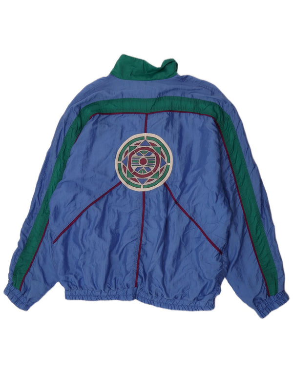 HEAD Jaqueta masculina de agasalho gráfico 2XL azul colorblock retrô