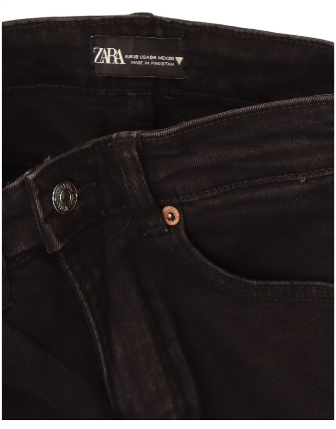 Calça jeans feminina Zara Bootcut EU 36 XS W26 L25 preta