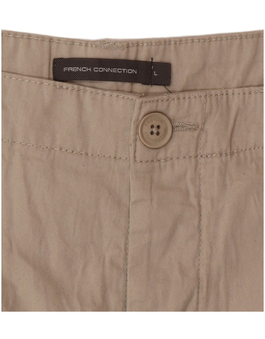 Shorts cargo masculino French Connection grande W36 algodão bege