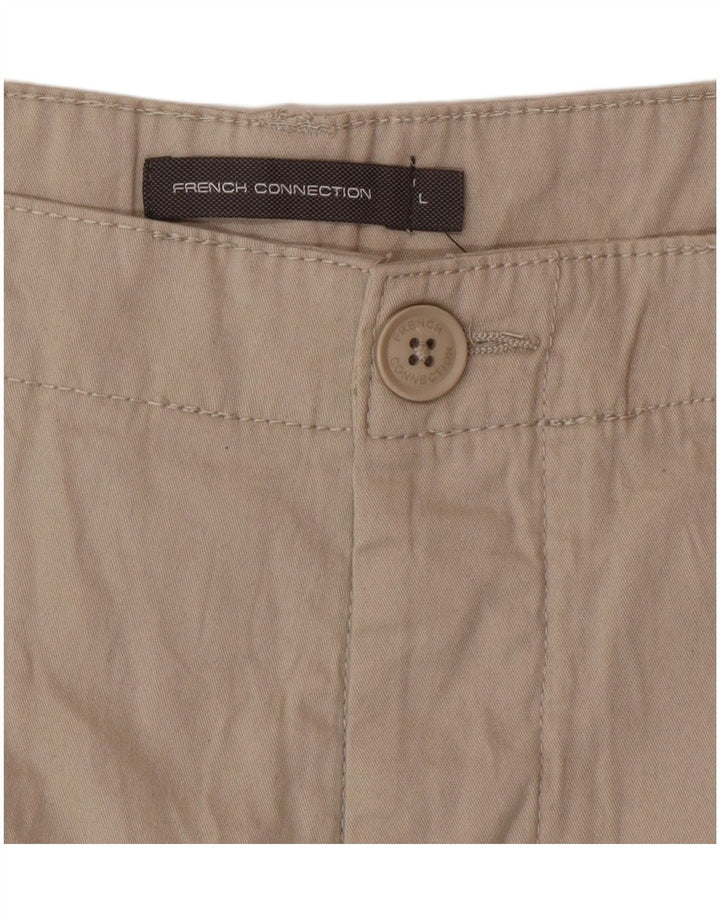 Shorts cargo masculino French Connection grande W36 algodão bege