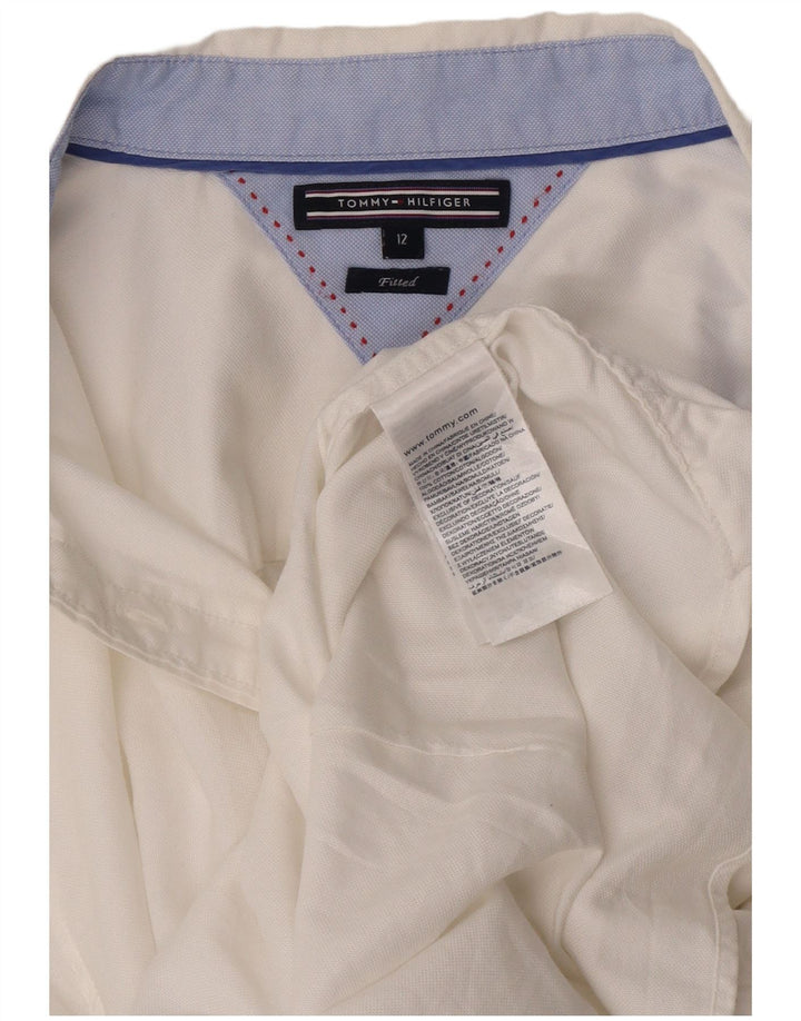 Camisa feminina Tommy Hilfiger Stretch EUA 12 grande algodão branco