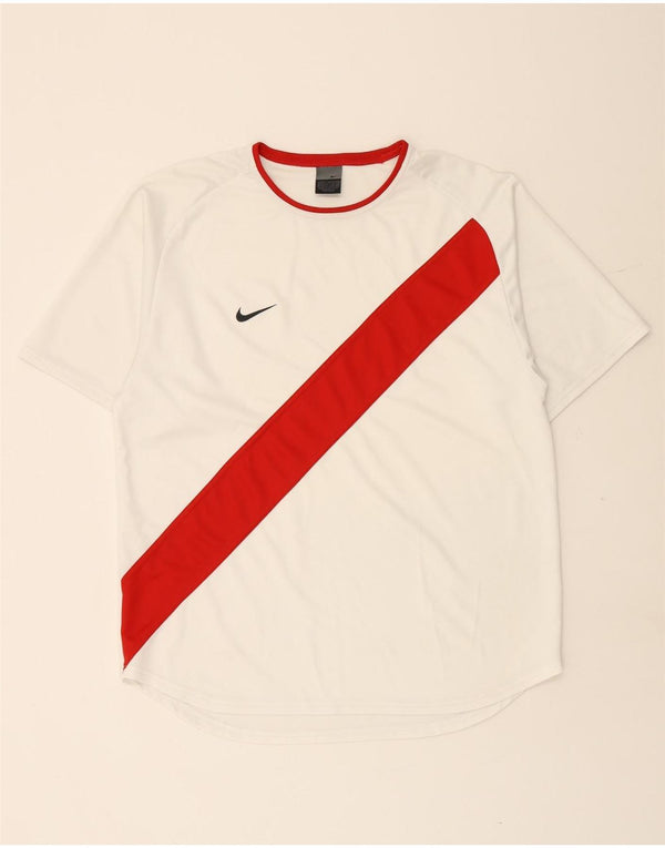 Camiseta masculina NIKE Top médio branco colorblock