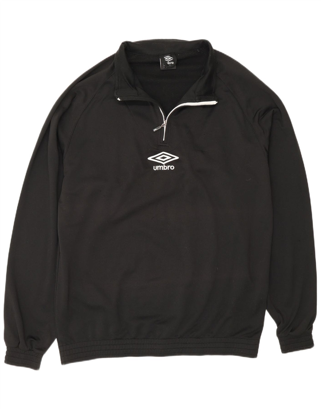 Moletom masculino Umbro com zíper e gola alta em poliéster preto grande