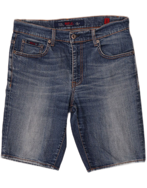 Rifle Mens Denim Shorts W31 Medium Blue