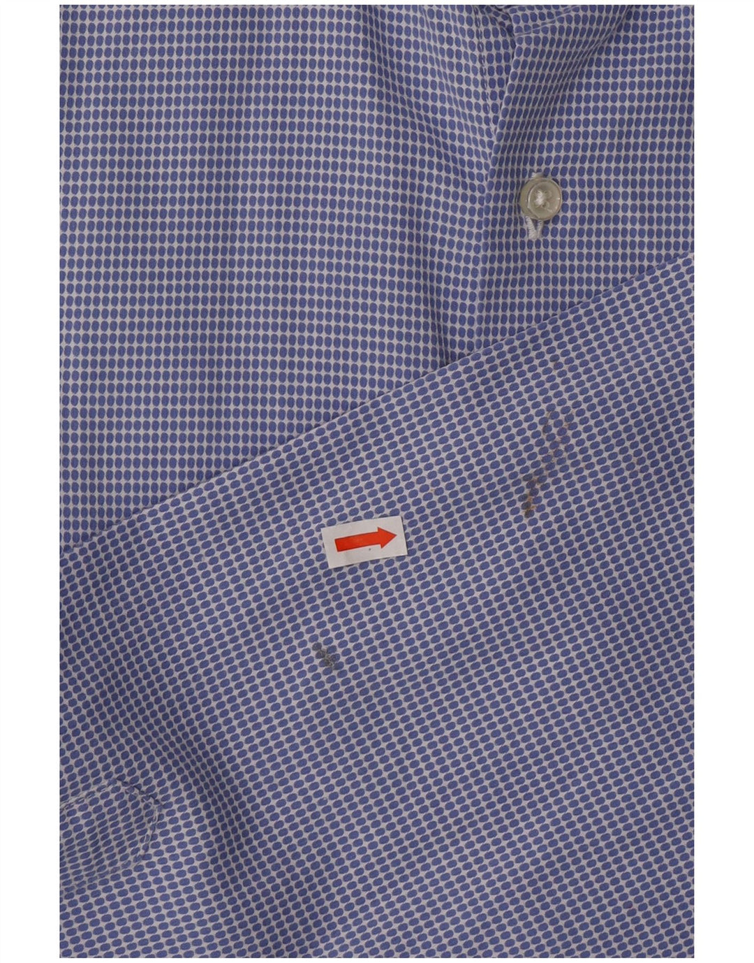 Camisa masculina FAY tamanho 42 16 1/2 grande algodão manchado azul