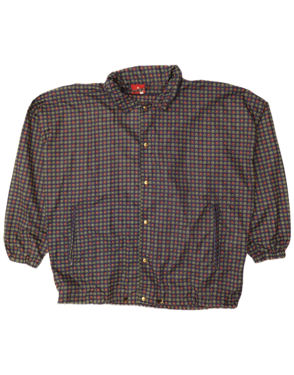 Jaqueta bomber masculina VINTAGE de grandes dimensões Reino Unido 40 grandes bolinhas azuis