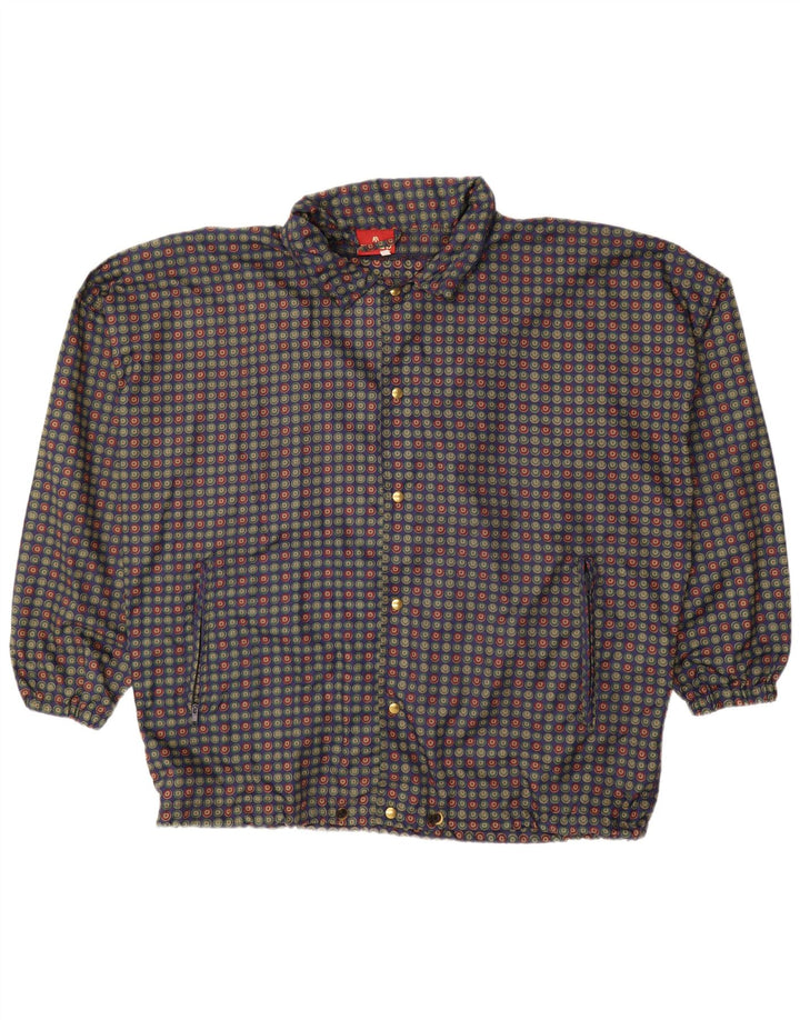 Jaqueta bomber masculina VINTAGE de grandes dimensões Reino Unido 40 grandes bolinhas azuis