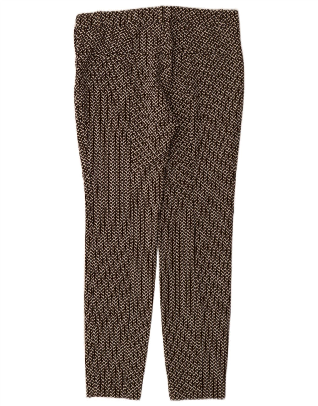 Calça feminina casual slim Zara médio W28 L29 poliéster geométrico cinza