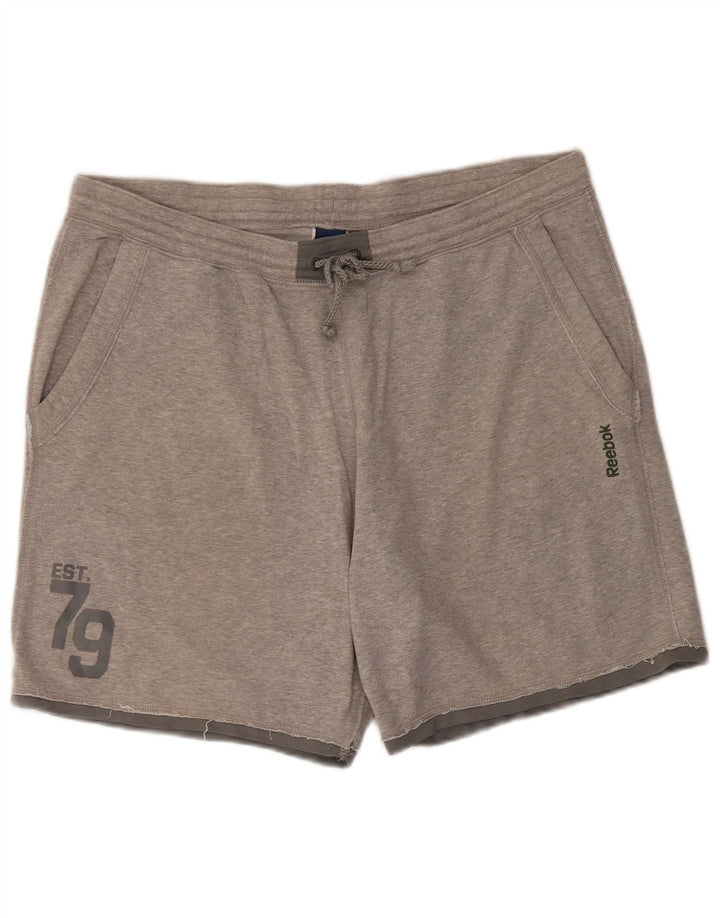 Shorts esportivos gráficos masculinos Reebok XL cinza algodão