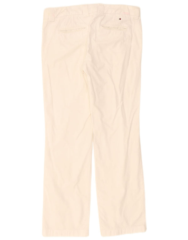 Tommy Hilfiger Calça Chino Feminina Reta EUA 4 Pequeno W32 L29 Branco